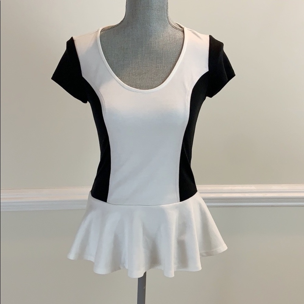 TEE by Big Star black and white peplum top